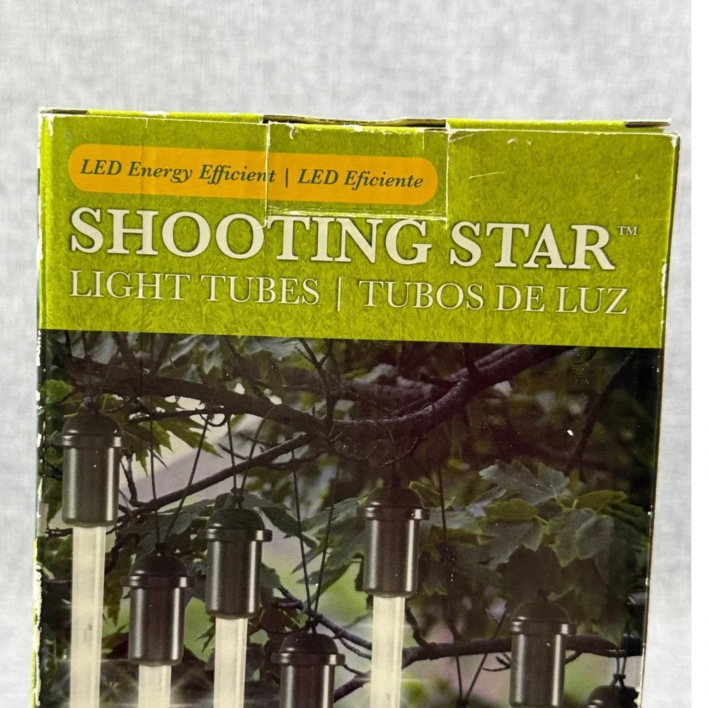 NEW Gemmy Shooting Star LED Light Tubes White Meteor Shower Holiday Decor 8.5ft